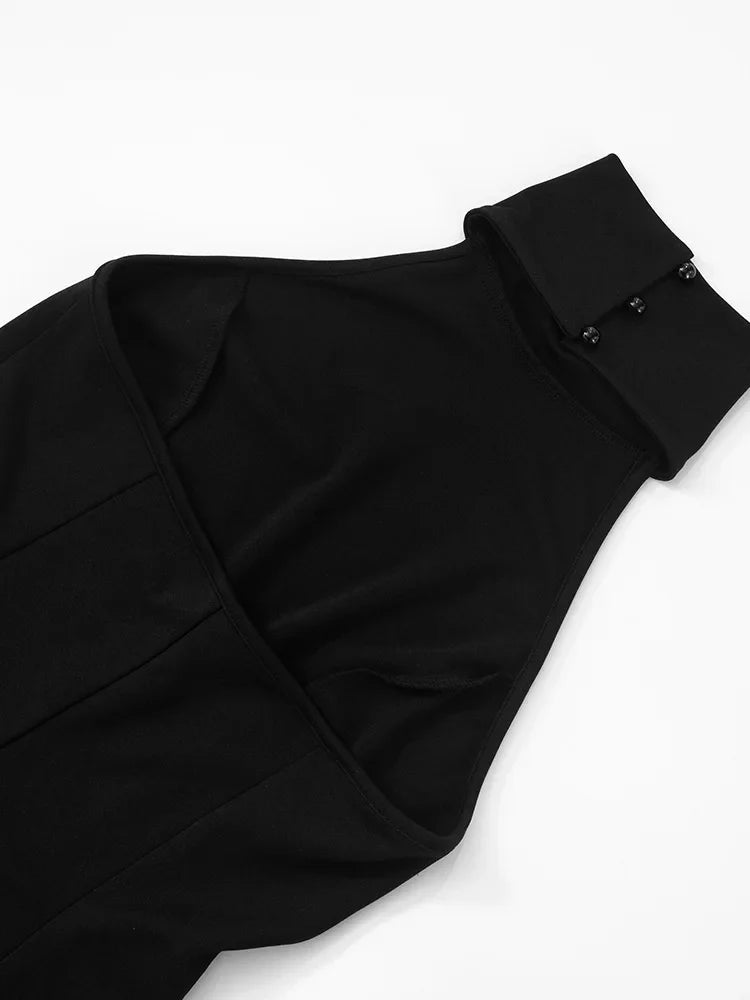 Tossy Ruffled Patchwork Sexy Rompers Female Patchwork Off-Shoulder High Waist Contrast Summer 2025 Women's Jumpsuit Bodysuits