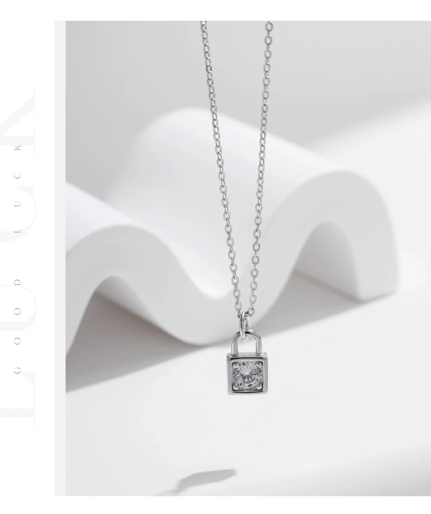 0.5 Carat D Color Moissanite Lock Pendant Necklace For Women 925 Sterling Silver Party Stackable Fine Jewelry With Boxes