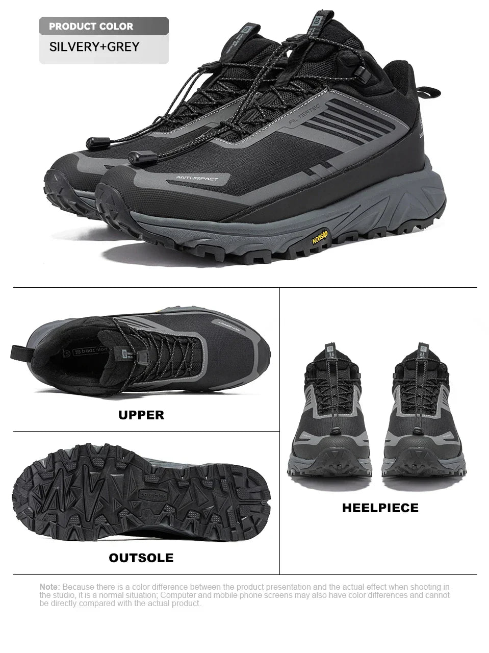 Men Hiking Shoes Outdoor Waterproof Resistant Sneakers Male Winter Comfort Plush Warm Casual Walking Shoes Non-Slip