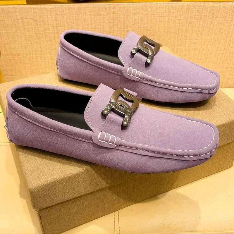 Men Elegant Dress Shoes Slip on PU Leather Loafers Lightweight Comfortable Casual Shoes for Men Summer Fashion Flat Shoes