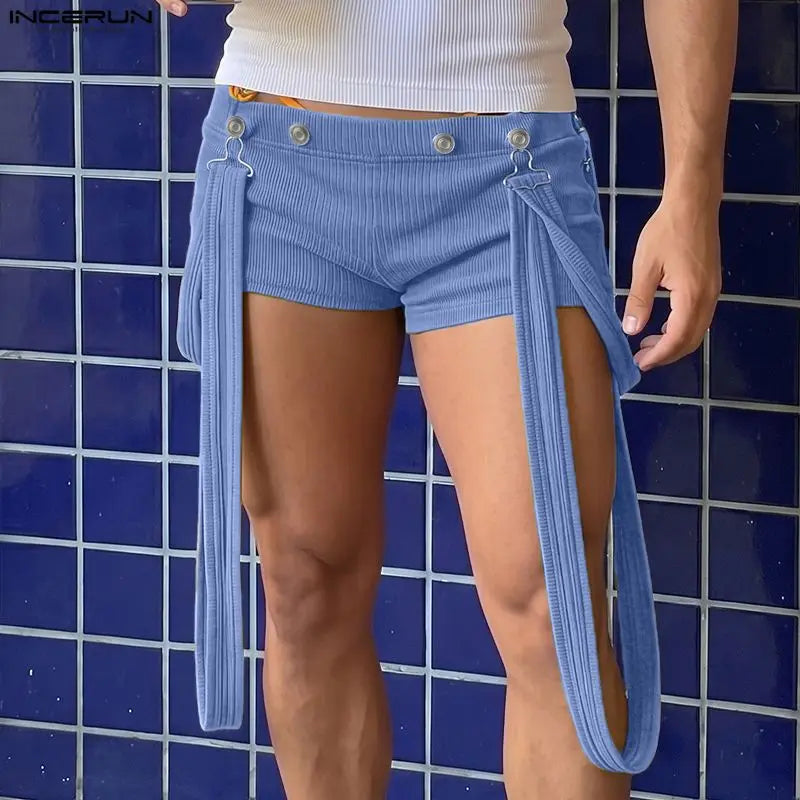 Men's Shorts Rompers Solid Summer 2026 Casual Straps Overalls For Man Playsuits Streetwear Fashion Men Bottoms Shorts