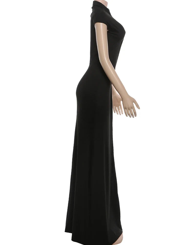 Coquette Elegant Dress Women Irregular Single Breasted Shoulder Wrapped Sexy Stretch Skinny Prom Club Party Bodycon