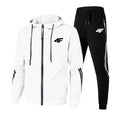 4F Print Zipper Long Sleeve Set Men Casual Outfit Fashion Streetwear Tracksuit Comfortable Loungewear