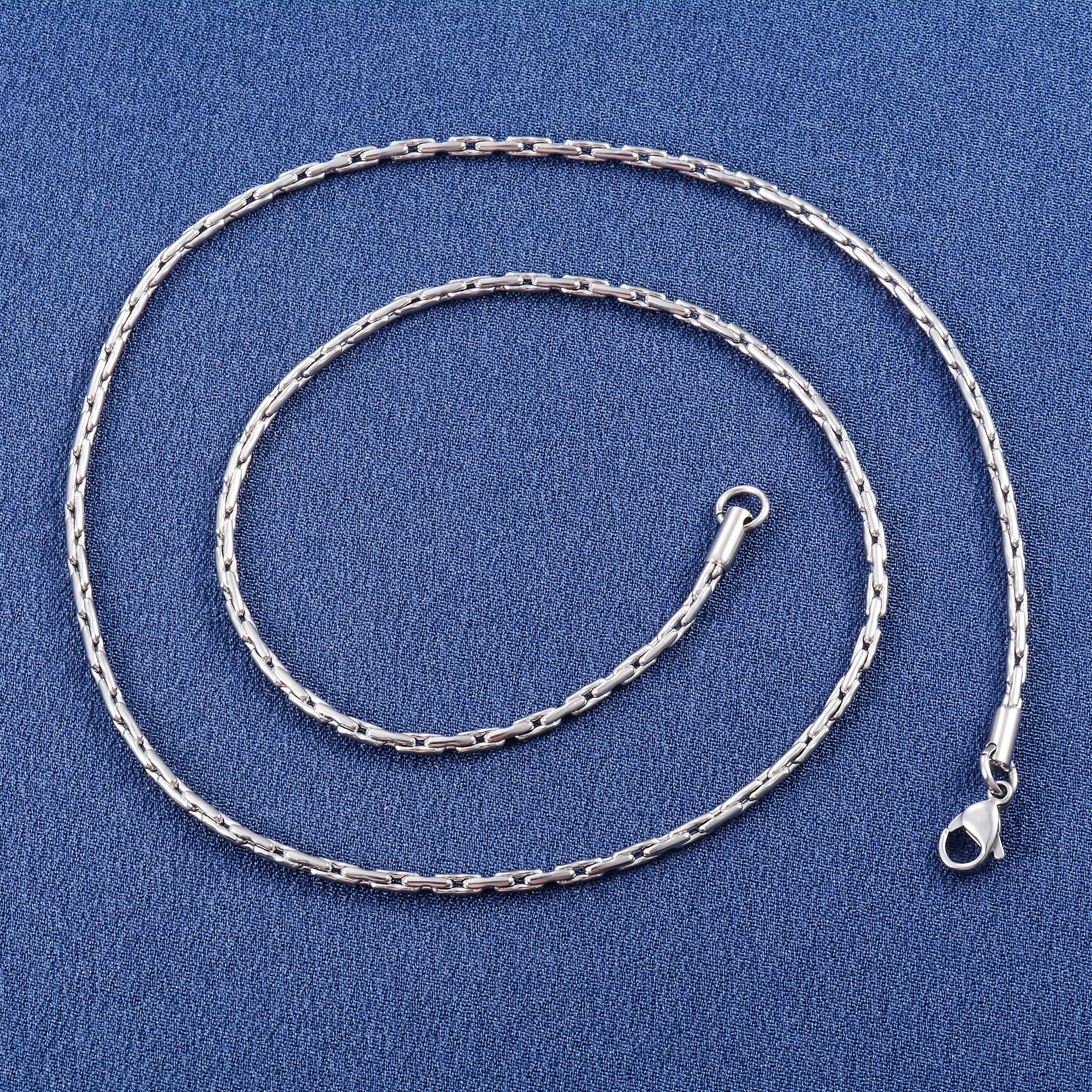 Thin Necklace Cable Chain on the Neck 316L Stainless Steel for Women Men's Silver Color Choker Waterproof Jewelry Accessories