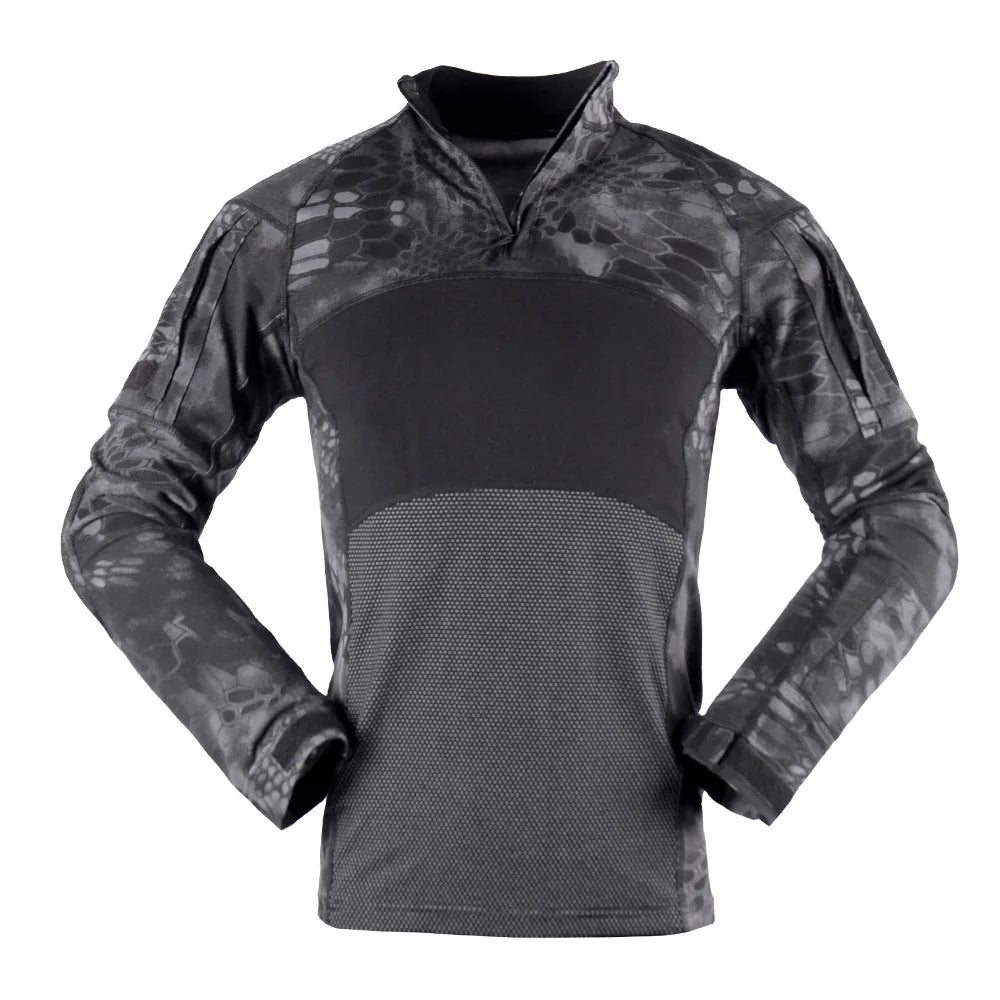 Airsoft Paintball Shirts Multicam CP Camo Cotton Tactical Shirt Men Army Military Combat T-Shirt Hunting Clothing Wear-resisting