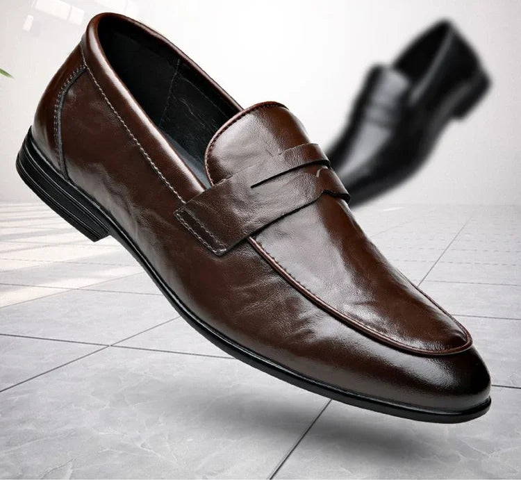 Social Shoe Male Leather Casual Round Toe Men's Formal Shoes Business Luxury Designer Clothing Office Party Gentleman 2025 Trend