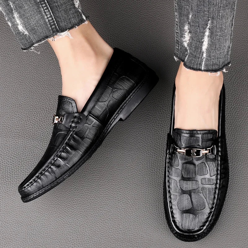 High Quality Mens Loafers Genuine Leather Men's Casual Shoes Brand Driving Shoes Male Comfortable Loafer Men All-match Moccasin