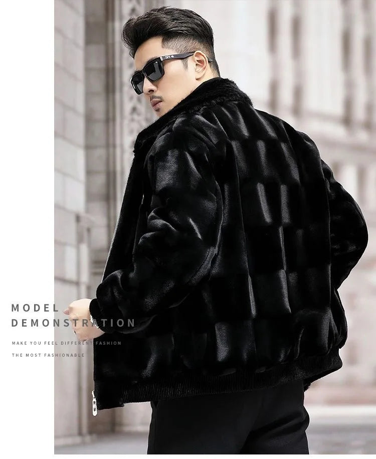 2025 Autumn and Winter Fashion Trend Plus Fleece Thickened Warm Jacket Men's Casual Loose Comfortable High-Grade Large Size Coat