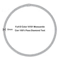 Sparkling Real Full Moissanite Cuban Chain Bracelet for Men Women 8mm S925 Sterling Silver Hip Hop Diamond Link Bracelets
