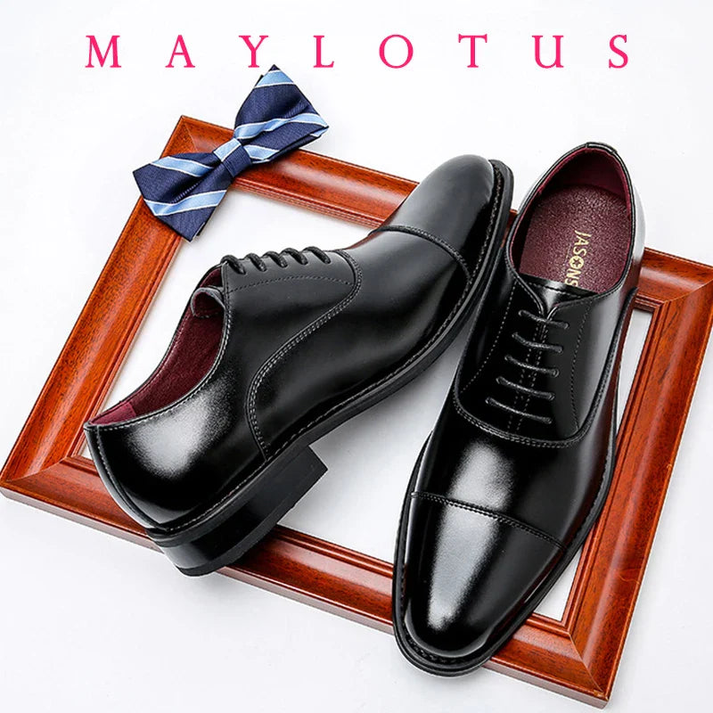 High Quality Height Increase Oxford Dress Shoes Men Genuine Cow Leather Suit Shoes Lift Brogues Wedding Formal Elevator Shoes