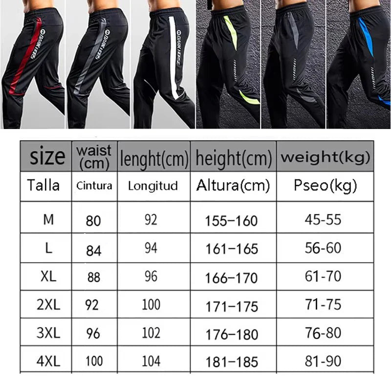 Men Sport Pants Running Pants With Zipper Pockets