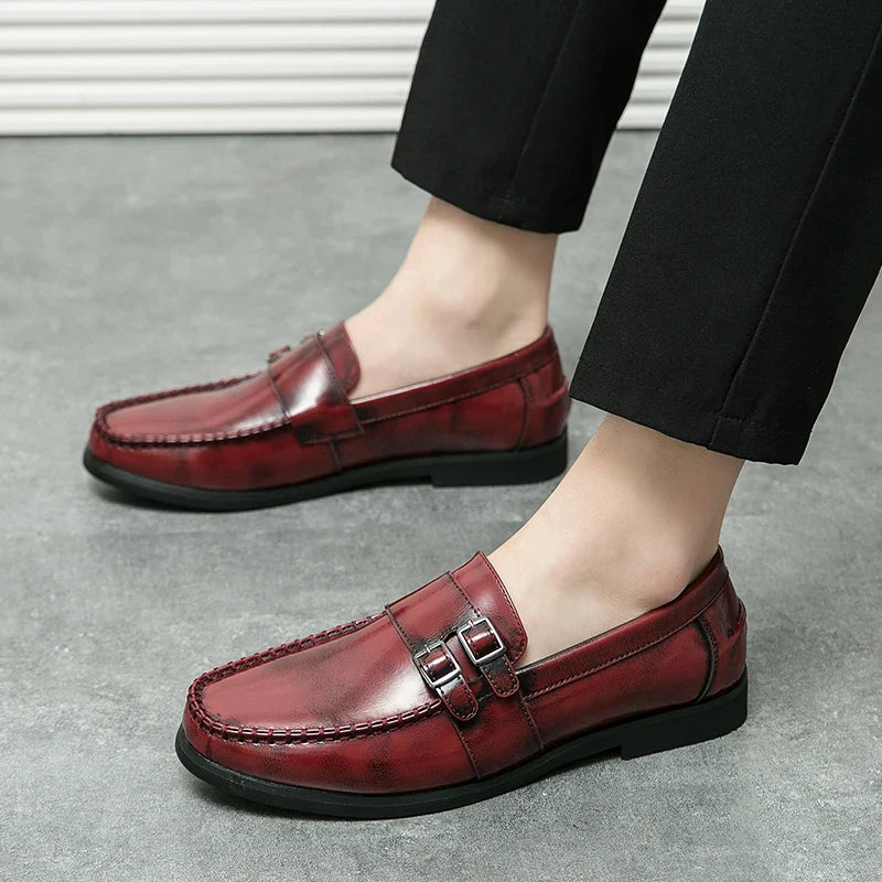Business men's loafers Comfortable flat bottomed Elegant gentleman style Daily work Outdoor leisure street 38-46 leather shoes
