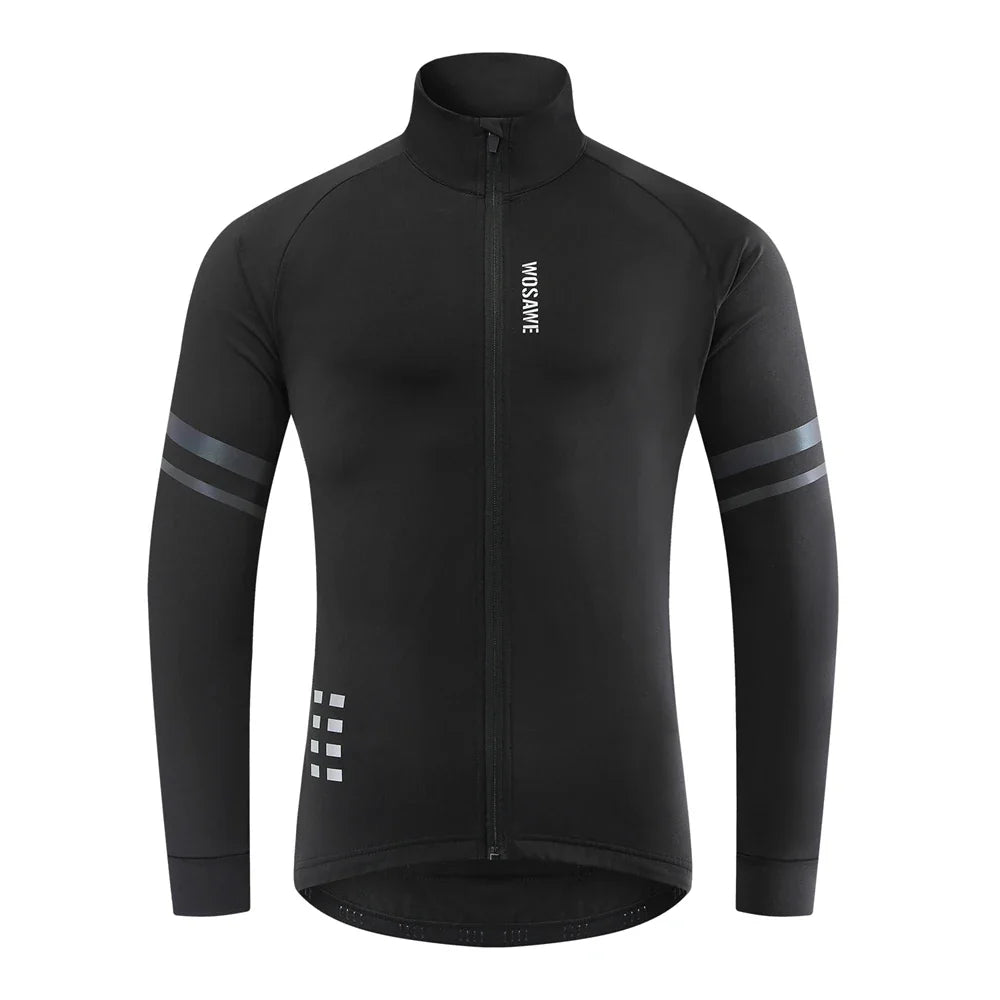 Men'sThermal Winter Cycling Jacket Fleece Lining Long Sleeve Jersey Windproof Running Riding Ciclismo Cycling Clothing