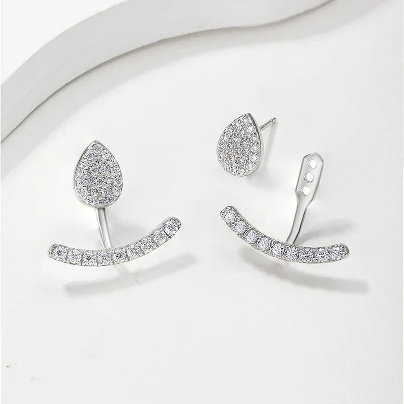 New D Vvs1 Full Moissanite Stud Earrings for Women 100% 925 Silver Sparking Wedding Engagement Party Ear Jewelry Gifts