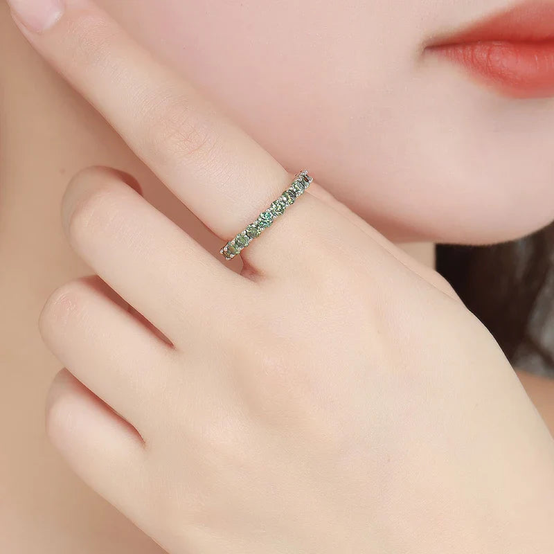 3mm Certified Moissanite Rings for Women Full Diamond Sparkling Bride Jewelry Wholesale 100% 925 Sterling Silver 9 Color