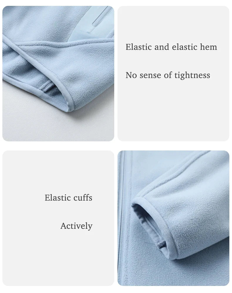 Winter Fleece Jacket Men Women Outdoor Windproof Warm Fleeced Clothing Unisex Hiking Camping Climbing Skiing Sport Coat