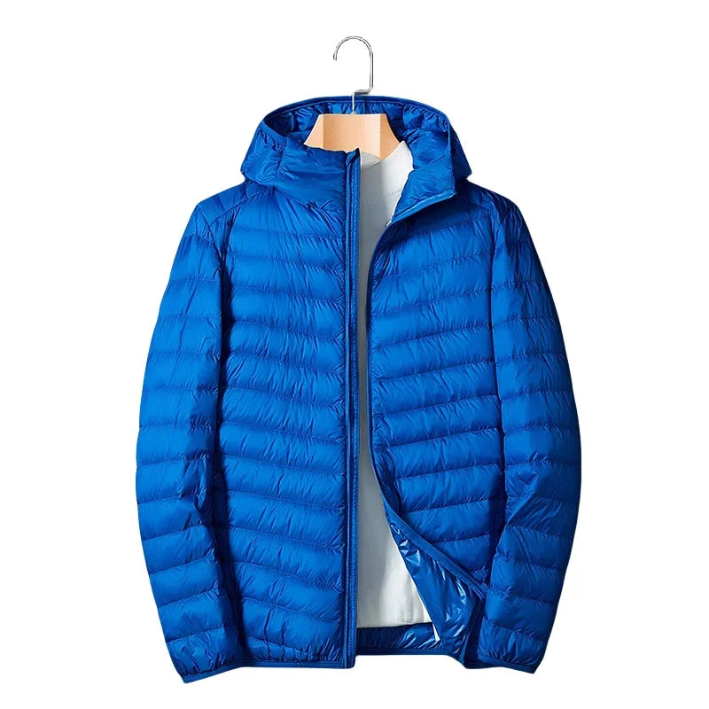 Autumn Winter Down Jacket Men Ultra Light Windproof Waterproof Anti Fouling Anti-Oil White Duck Portable Hooded Coat Male