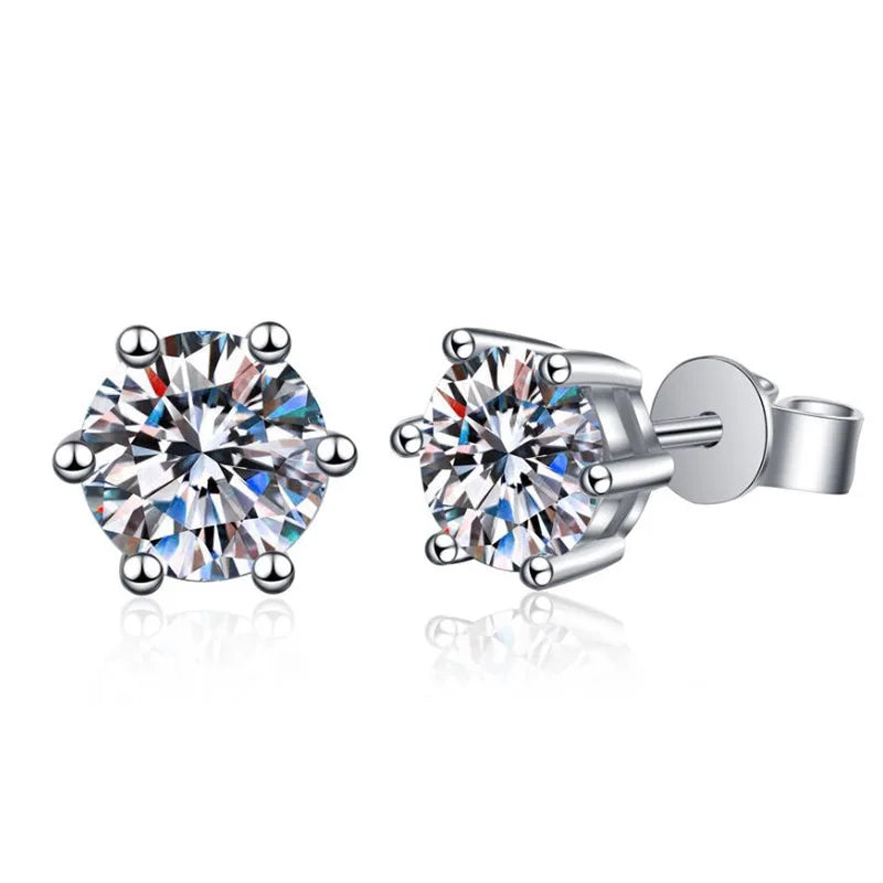 2ct 8mm Moissanite Earrings for Women Lab Grown Diamond Ear Studs 925 Sterling Silver Fine Jewelry Gift