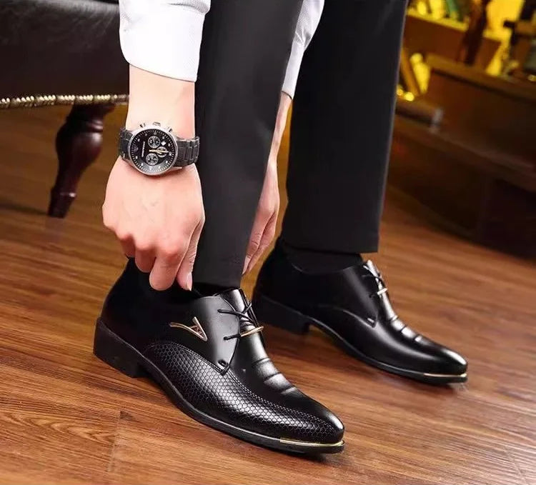 Brown Business Social Shoe Male Black Men's Formal Shoes Party Leather Casual Suit 2025 Trend Elegant and Classic Official New