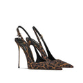 Summer new leopard print pointed French high-end fashion, not tiring foot matching skirt, slim heels, high heels for women