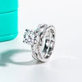 3ct D Color Moissanite Wedding Bands Ring 18k Gold Plated 925 Sterling Silver Infinity Bridal Rings Set for Women