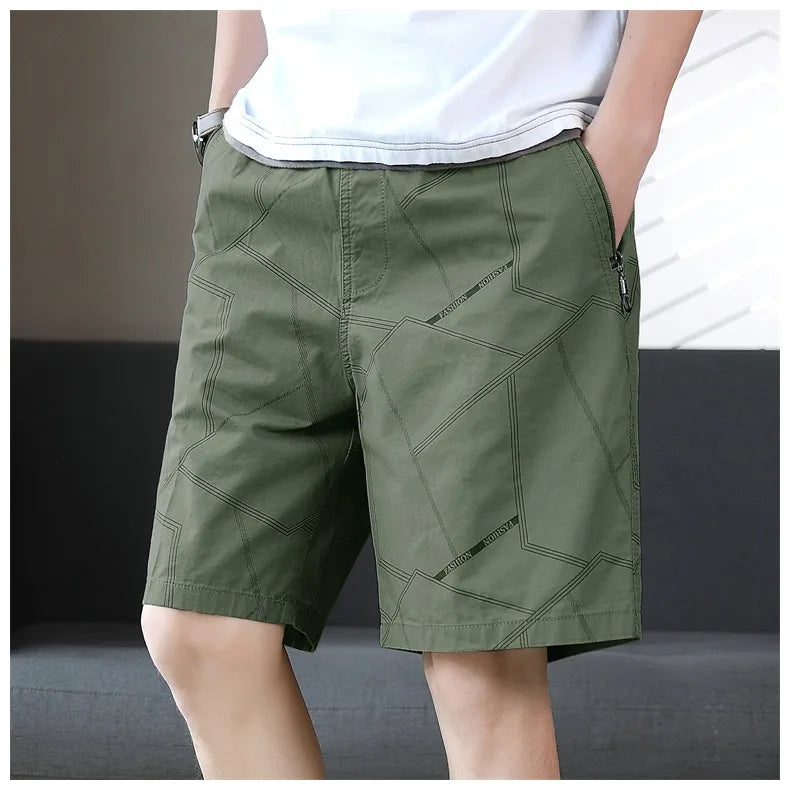 Men Elastic Waist Shorts Loose Fit Casual Sports Jogger Shorts Man Fashion Print Shorts Gym Cool Board Shorts