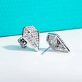Rhombus Earrings 0.94cttw Moissanite Hip Hop Style 925 Sterling Silver Frosty Heavy Metal Stud for Women & Men