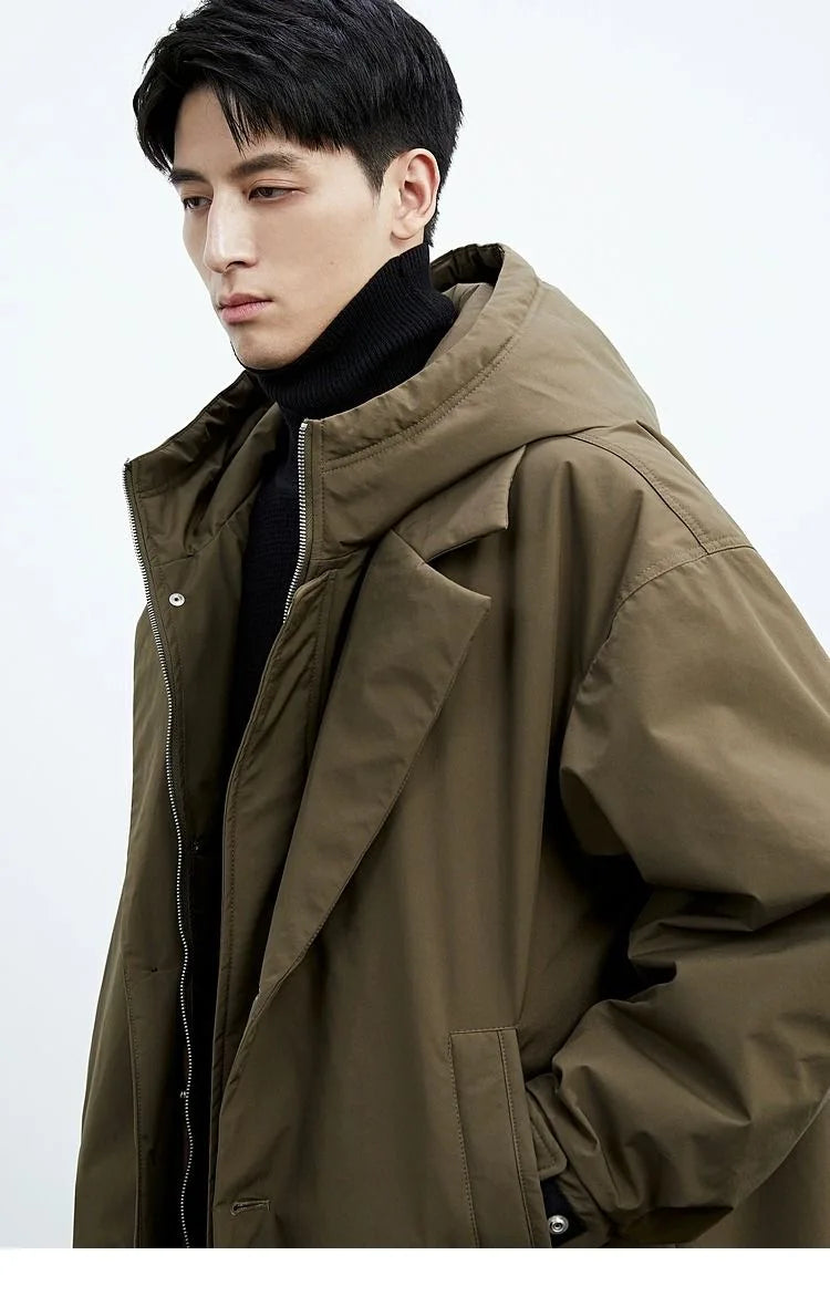 2024 Spring and Autumn New Fashion Solid Color Windproof Long Trench Coat Men's Casual Loose Large Size High Quality Coat M-5XL