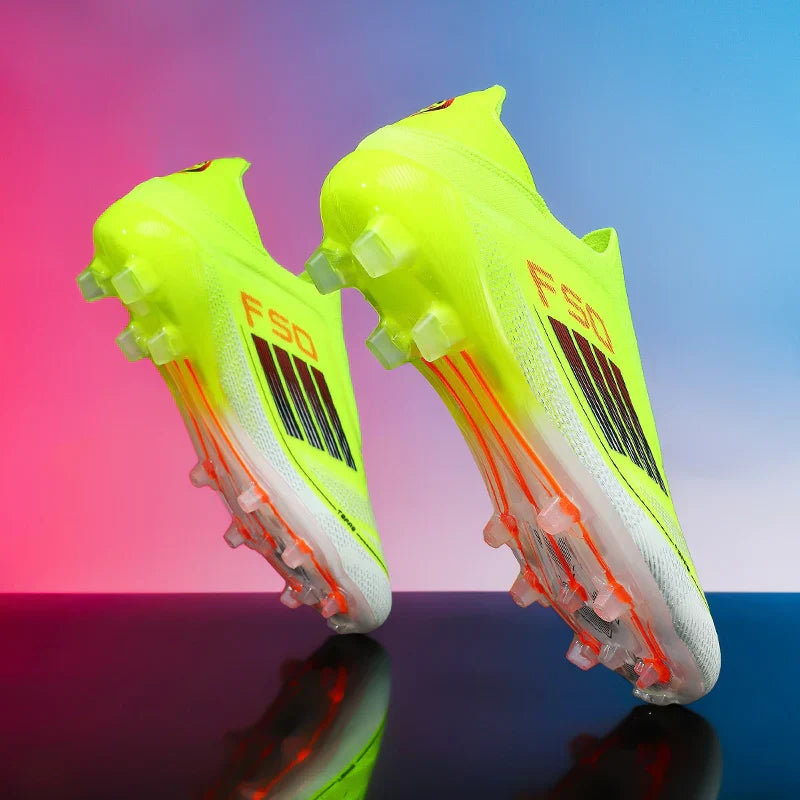 Men Training Soccer Shoes FG Breathable Drop Shipping Match Sport Cleats Football Boots Ultralight Long Spikes Indoor Sneakers