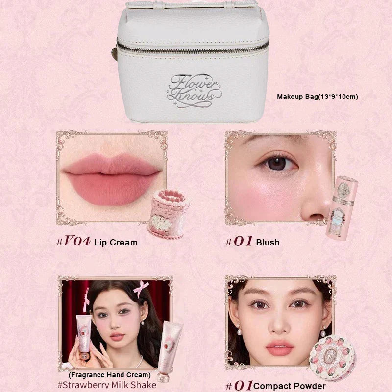 Strawberry Cupid Professional Makeup Set For Women Full Kit Gift Box Eyeshadow Lip Cream Blush Compact Powder Sets
