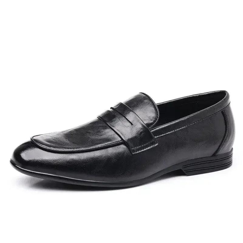 Brown Flat Leather Loafers Shoes for Men Fashion 2025 Classic Original Size Man Casual Shoe 45 Comfortable Shipping Free New In