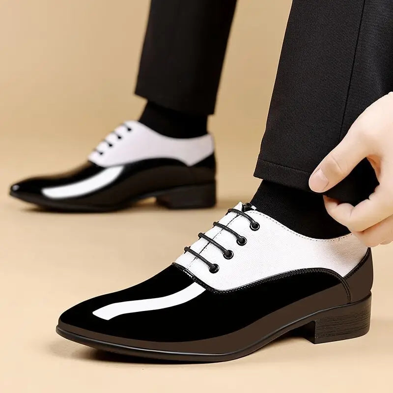 Patent Leather Pointed Toe Social Shoe for Men Spring Autumn Gentleman Office Low Price Luxury Designer Official Dress Shoes Man