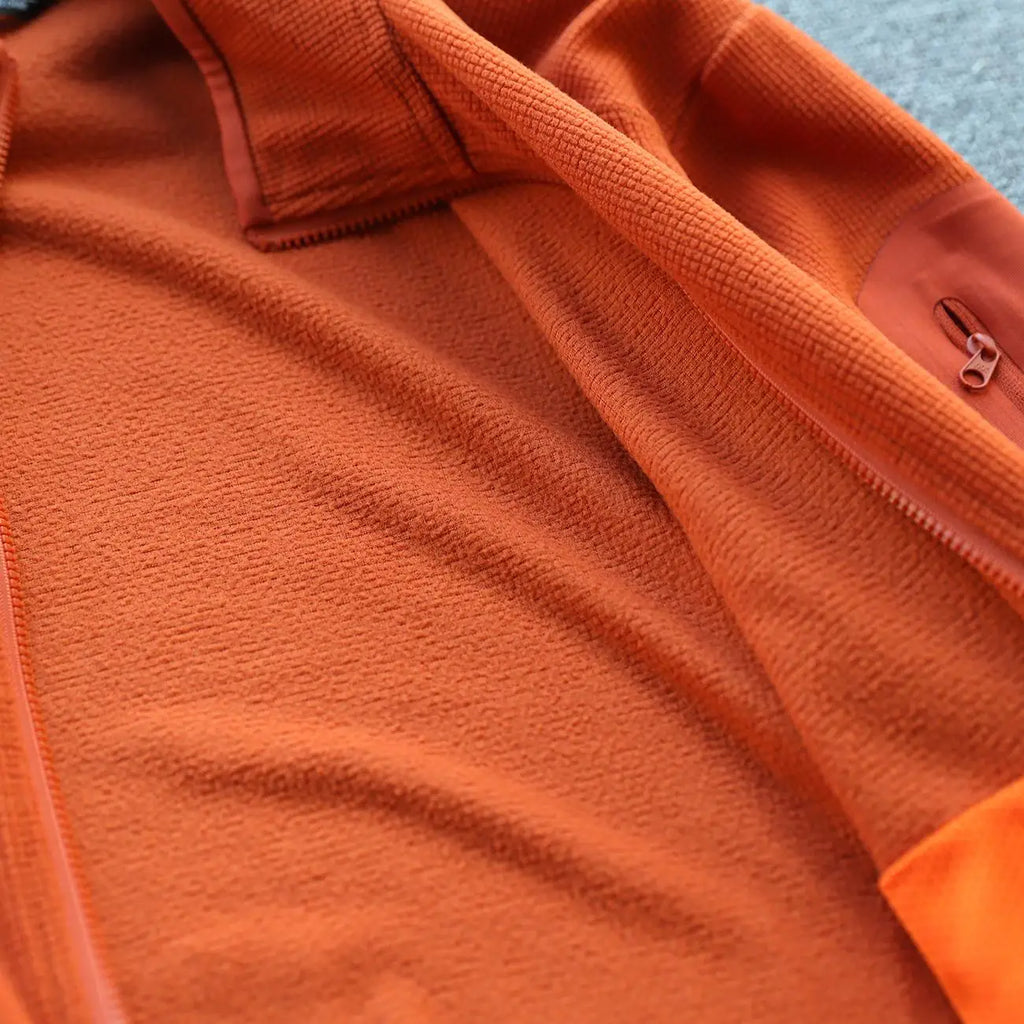 Outdoor Lightweight Fleece Sweatshirt Jacket Men's Zipper Closure Stand Collar Technical Fabric Comfortable Youth Fashion