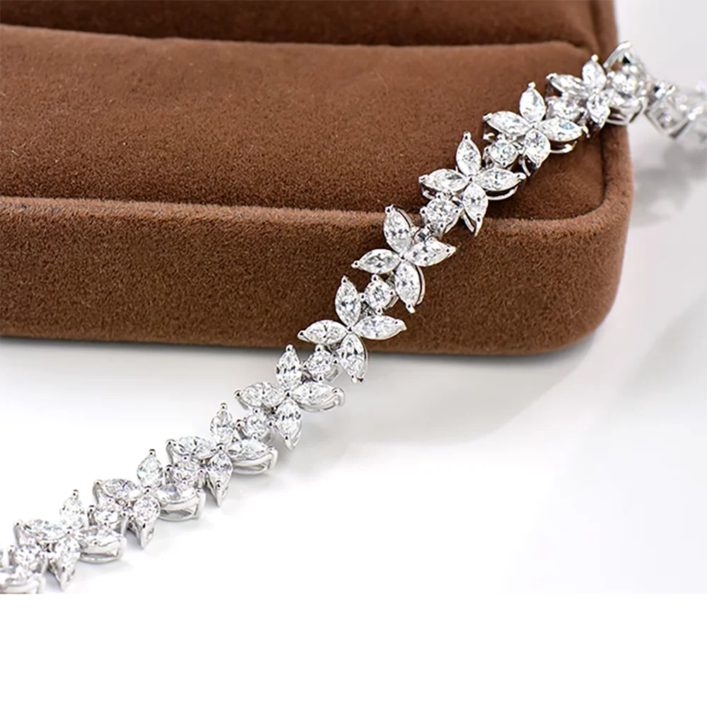Luxury Butterfly Moissnaite Tennis Bracelets with Certificate /High Carbon Diamond Bracelet for Women 100% S925 Silver Jewelry