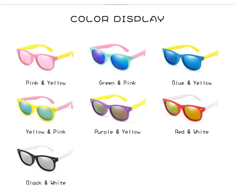 Classic Kids Silicone Sunglasses UV400 Eyewear for Boys Girls TR90 Goggles Children Sunglasses UV Protection Kids Eyewear