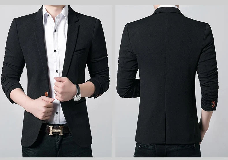 Brand Men's Casual Blazer 2025 Autumn New Fashion Slim Business Suit Coat Gentleman High-quality Men's Clothing Homme M~5XL