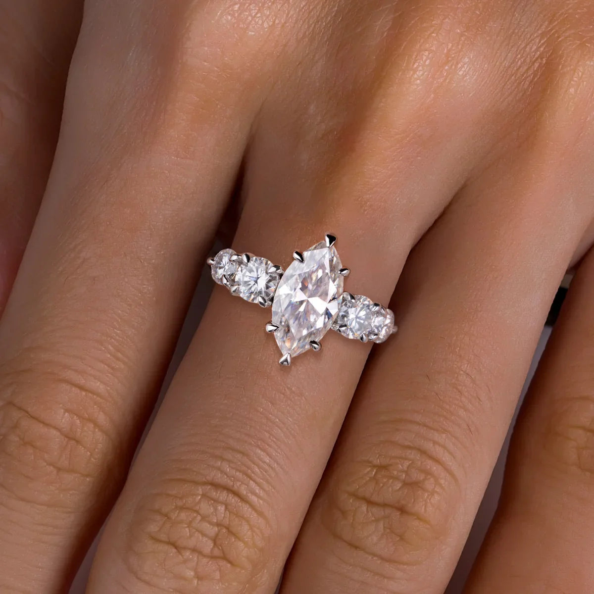 3ct Marquise Cut D Color Moissanite Diamond Engagement Ring 925 Sterling Silver With Cer Women's Jewelry Wholesale