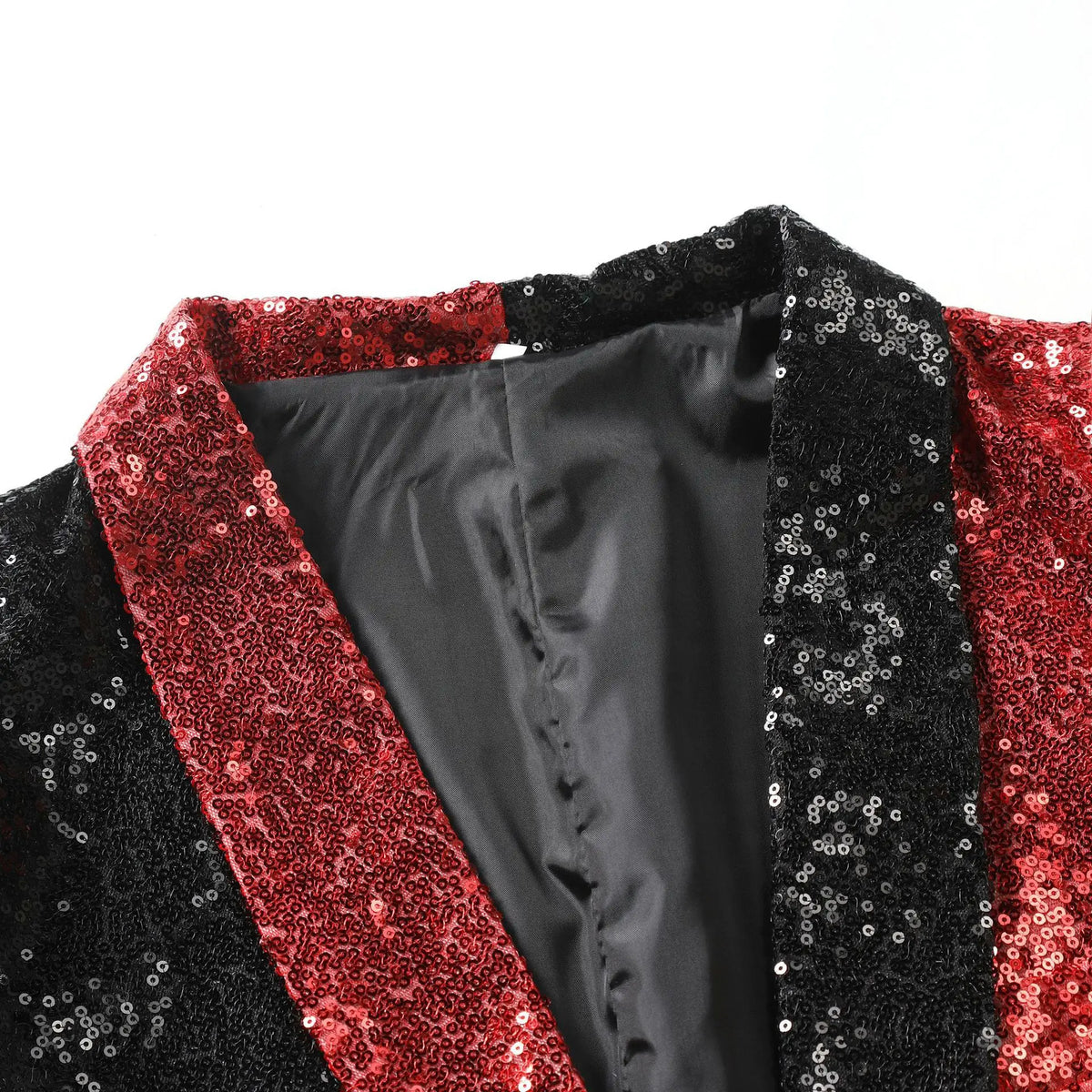 2026 Men's Suit Jacket, Shiny Sequin Stage Performance Coat, White Silver Blue Red Purple Blazers V-neck Single Button S-XXL