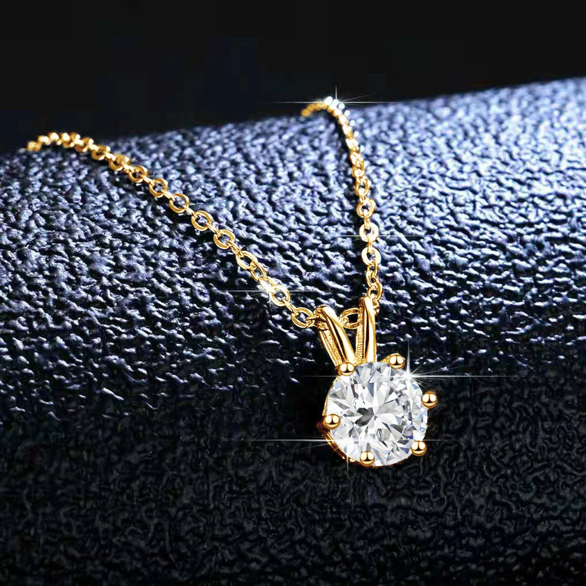100% Real Gold 14K Moissanite Earrings Pendant Necklace Ear Stud For Wedding Engagement Valentine's Day Jewelry Set Gift