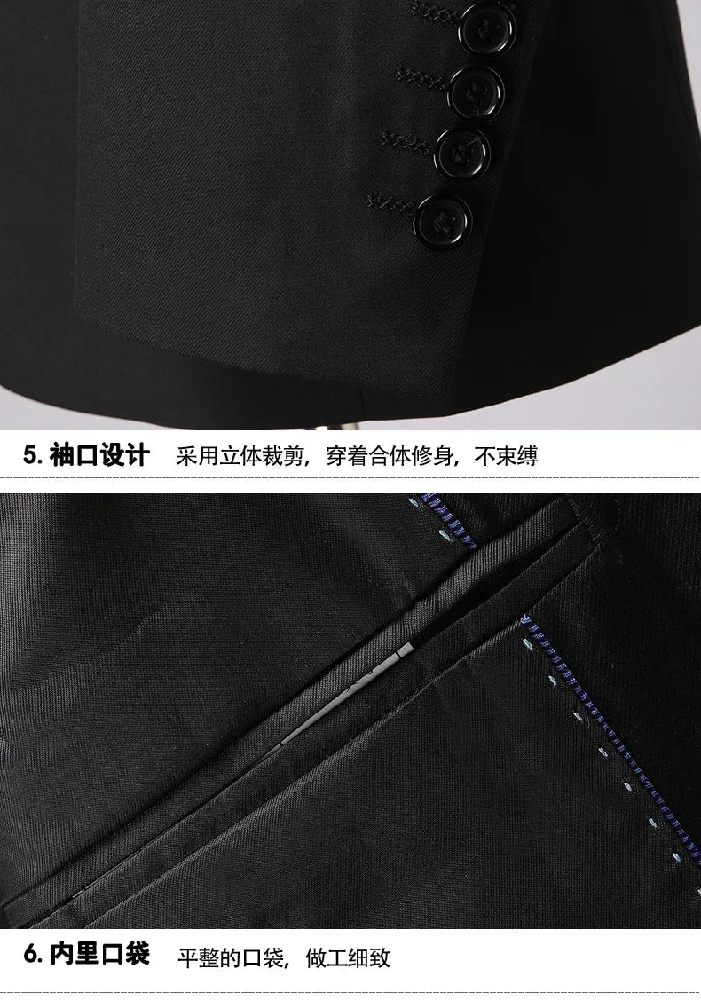 S-8XL Blazer New Men's Fashion Business Solid Color British Style Professional Work Groom Wedding Dress Best Man Blazer Jacket