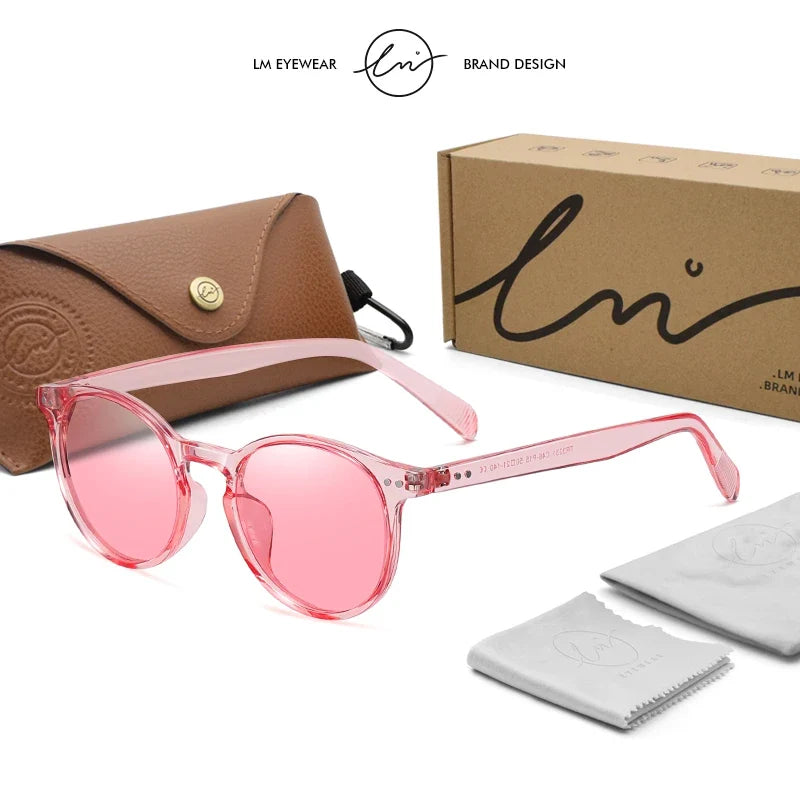 Retro Round Sunglasses Women Men Ultralight TR90 Polarized Unisex Driving Shades Vintage Sun Glasses UV400 Gafas De Sol