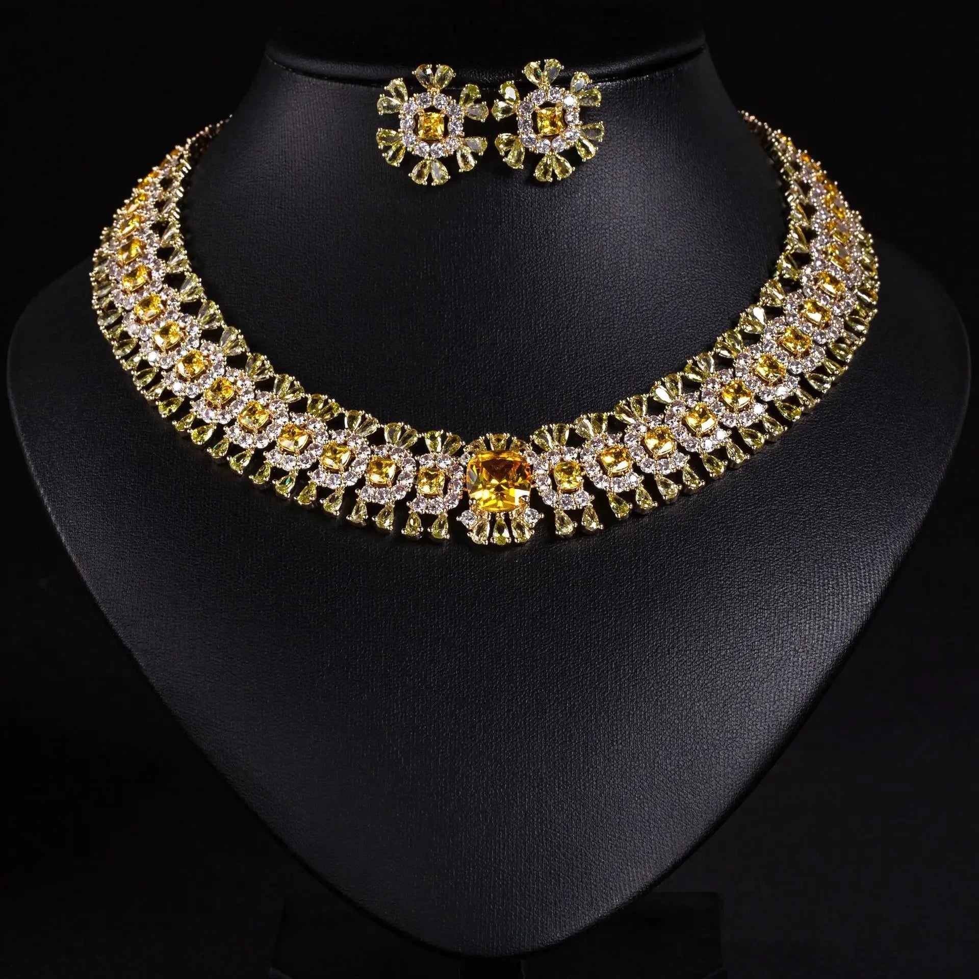 Pop Hot Stereo Jewelry Oil Painting Necklace Earrings Premium Multi-Color 2-Piece Wedding Travel Women's Holiday Gift M-1000
