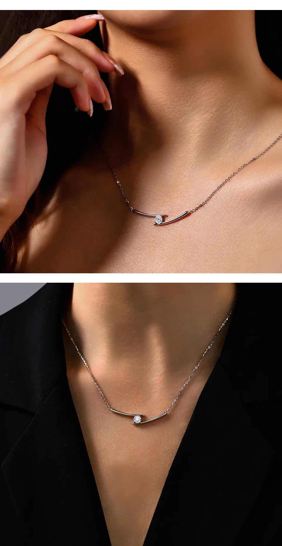 Luxury 5.0mm D Color Moissanite Necklace for Women Real 925 Sterling Silver Moissanite Diamond Wedding Anniversary Gift