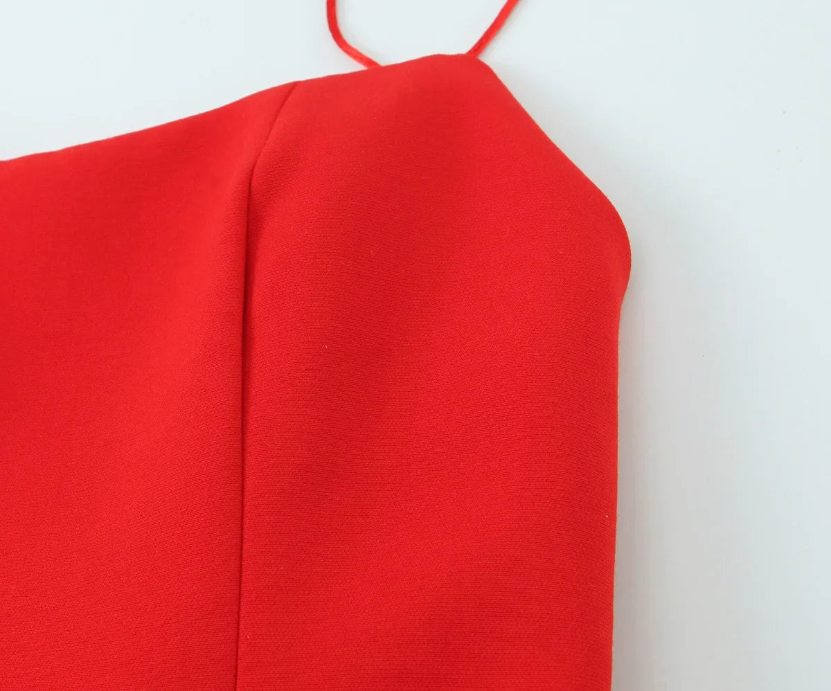 Women Summer Sleeveless Backless Solid Sexy Party Mini Dress Female Elegant Back Bow Decoration Zipper Slim Sling Dress