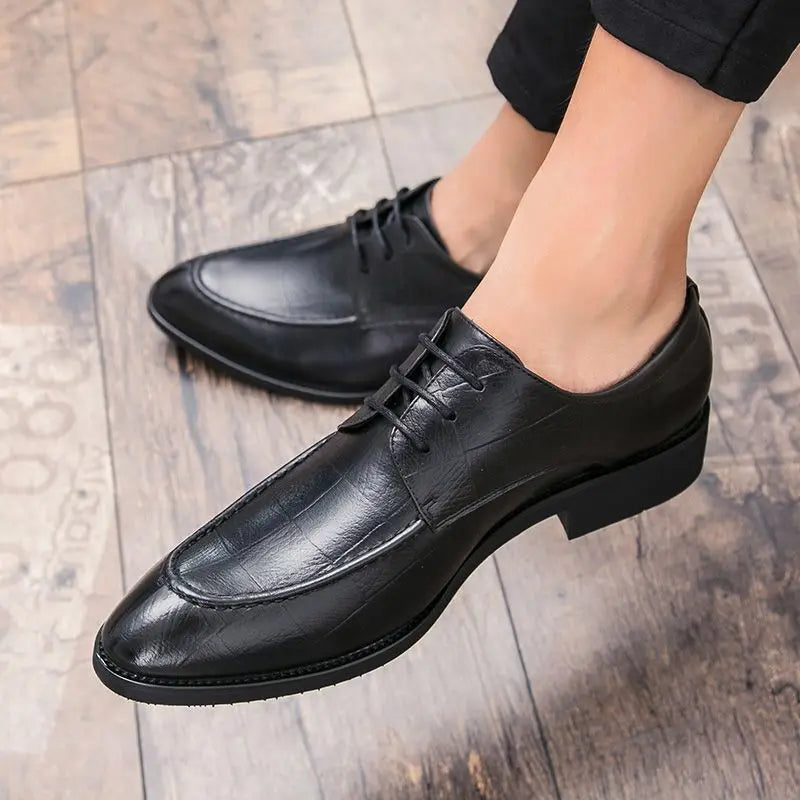 Men's British Style Leather Shoes Korean Version Pointed Toe Business Formal Trendy Versatile
