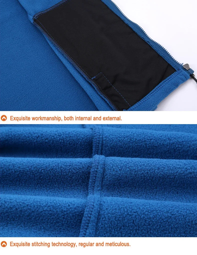 Men Polar Fleece Jackets Winter Windproof Thermal Soft Shell Jacket Outdoor Sports Hiking Camping Skiing Climbing Warm Coat