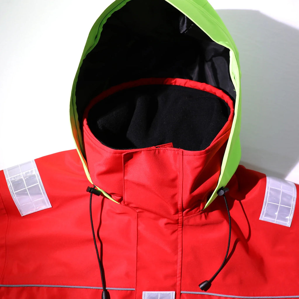Men's Nautical Sailing Jacket Warm Windproof Waterproof Breathable With Windproof Hood With Reflective Stripes On Front