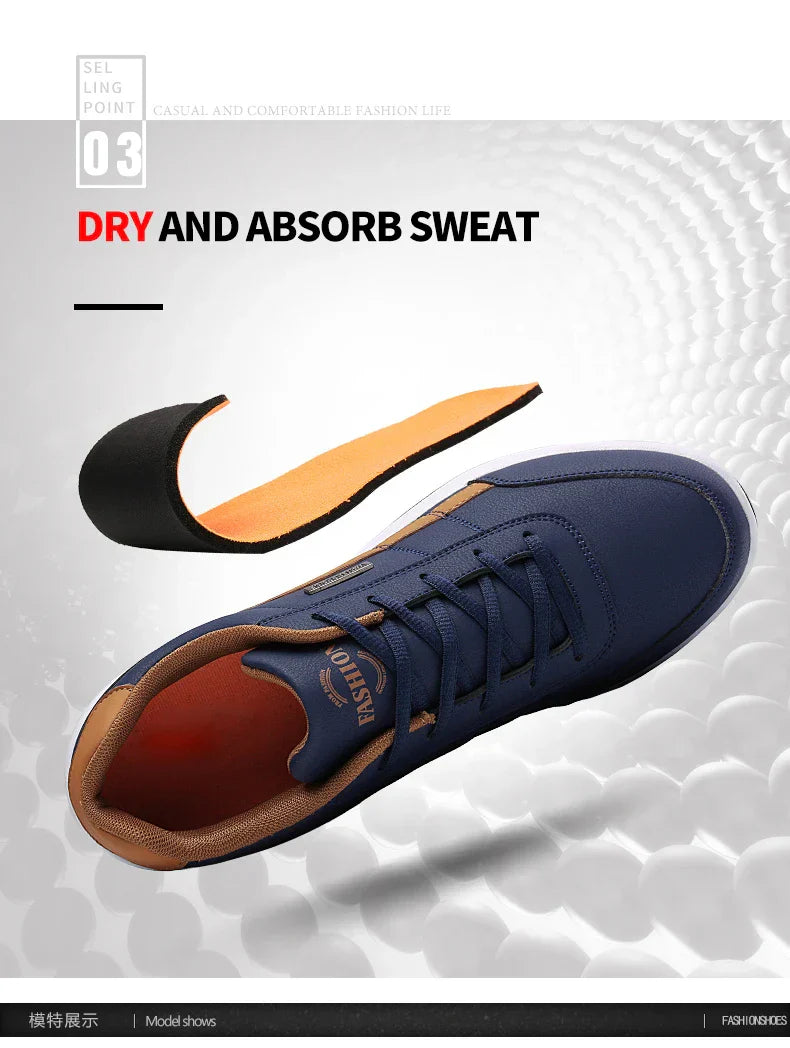 Men Shoes Spring Autumn Waterproof Walking Sneakers Leisure Male Leather Sports Shoes Non-Slip Footwear Tennis for Men