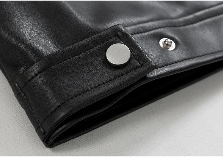 Spring Autumn Cool Luxury Short Black Soft Light Pu Leather Jacket Men Zipper Casual Mens Jackets and Coats Fashion