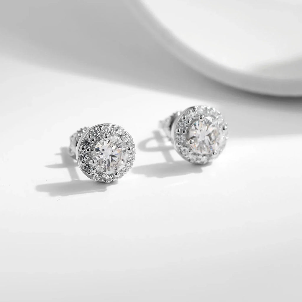 1.00CT Moissanite Earrings For Women 925 Sterling Silver Classic Round Prong Setting D Color Lab Diamonds Wedding Jewelry